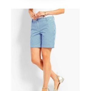 Talbots Womens size 8 Girlfriend Chino Short Gingham Blue